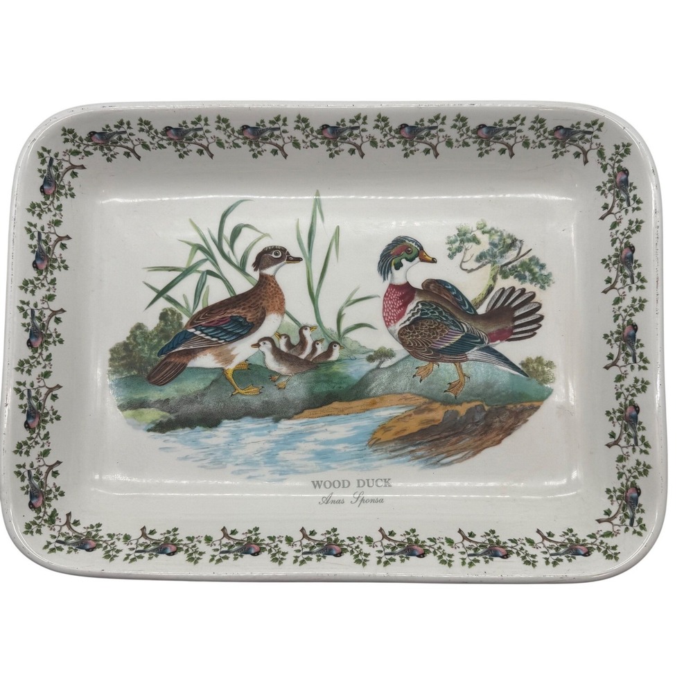 Portmeirion Pottery Serving Dish Wood Duck Anas Spousa‎ England-marks